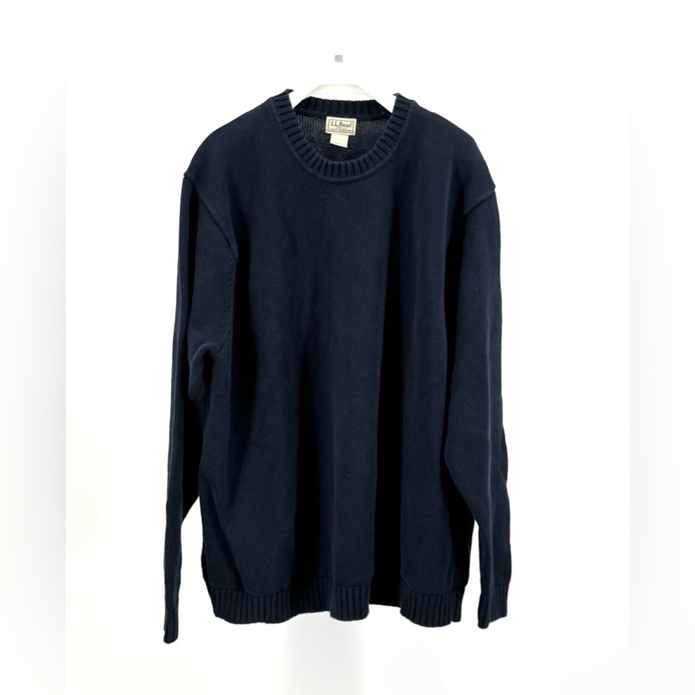 L.L. Bean Men’s Navy Blue Cotton Crewneck Sweater Size XXL